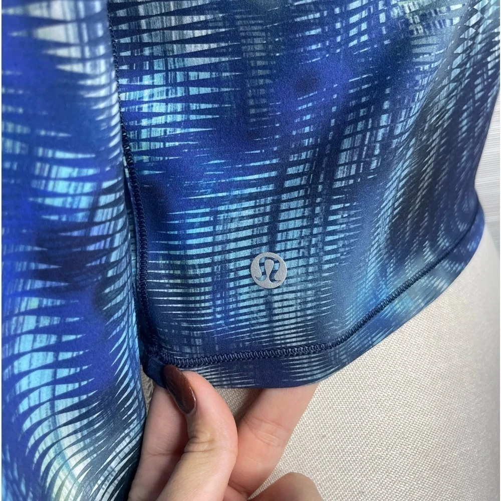 Lululemon Wunder Train Top Flux Blue Cropped Long Sleeve Everlux Size 10